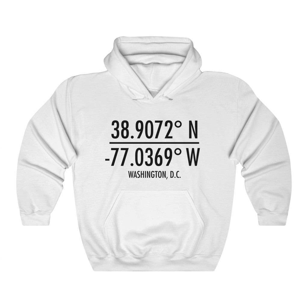 Latitude & Longitude Washington DC- Unisex Heavy Blend™ Hooded Sweatshirt